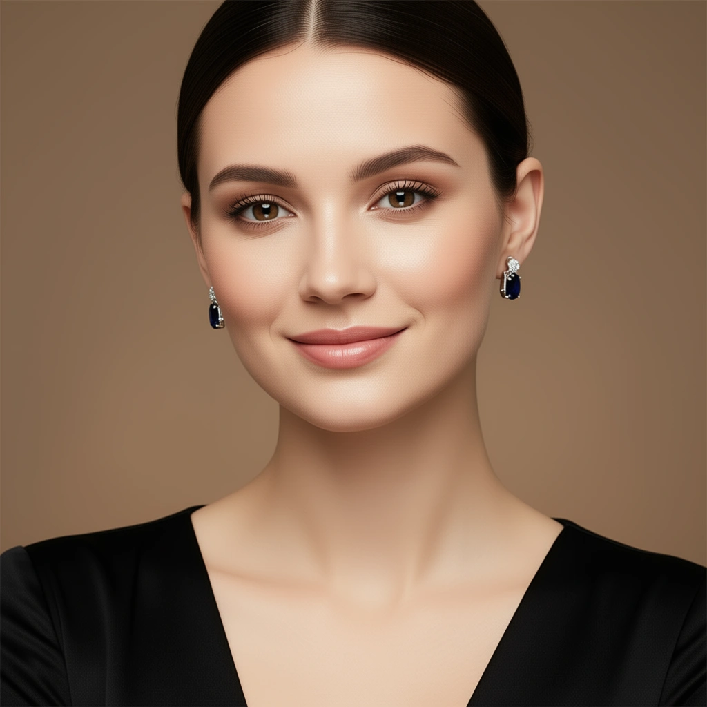 Midnight Grace Sapphire Earrings