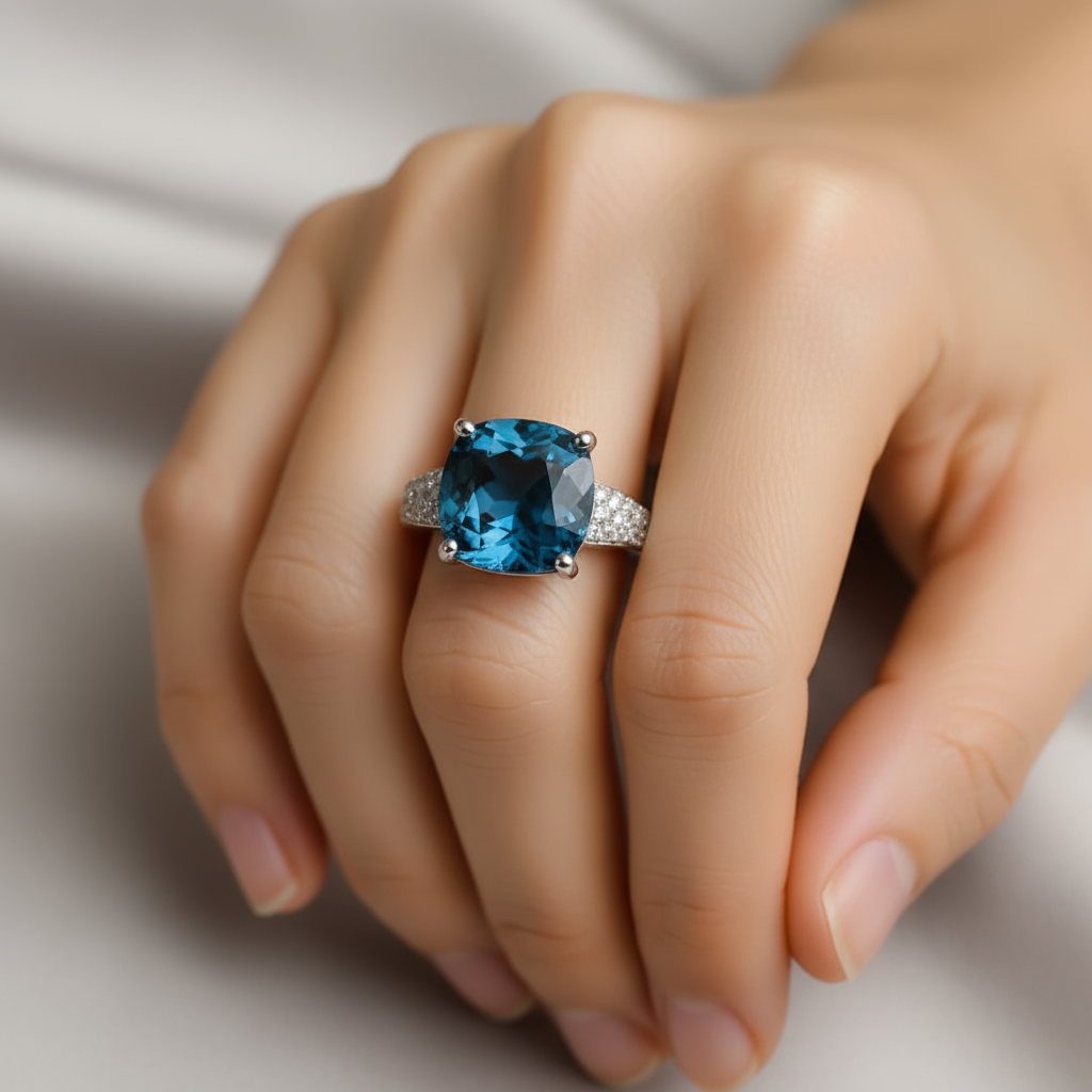 Blue Majesty London Topaz Ring