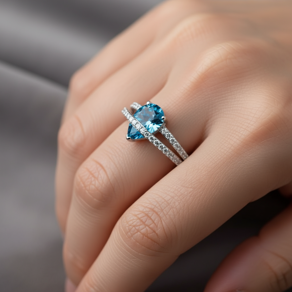 Elegant Blue Topaz Ring