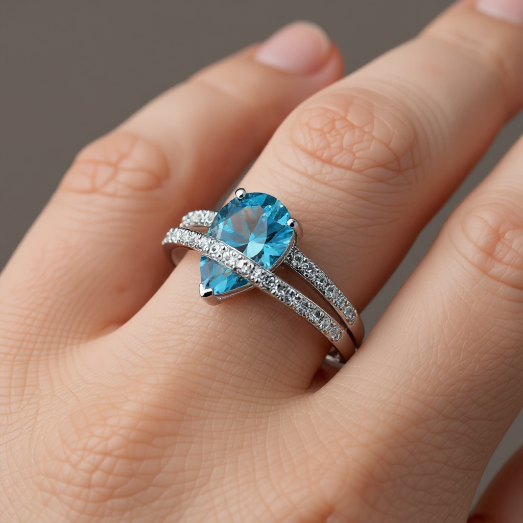 Elegant Blue Topaz Ring