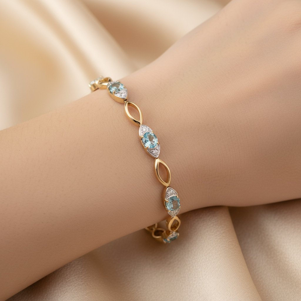 Skylight Topaz Diamond Bracelet