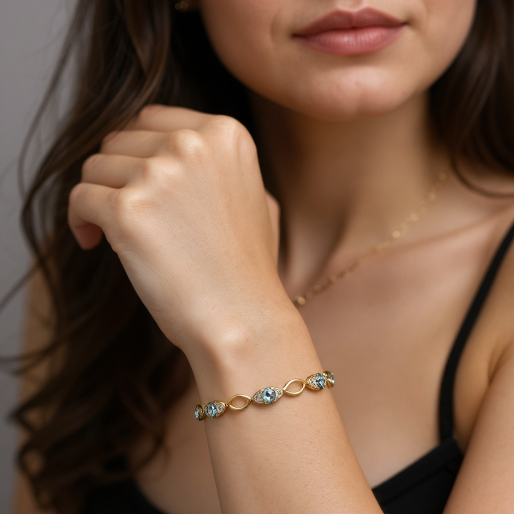 Skylight Topaz Diamond Bracelet