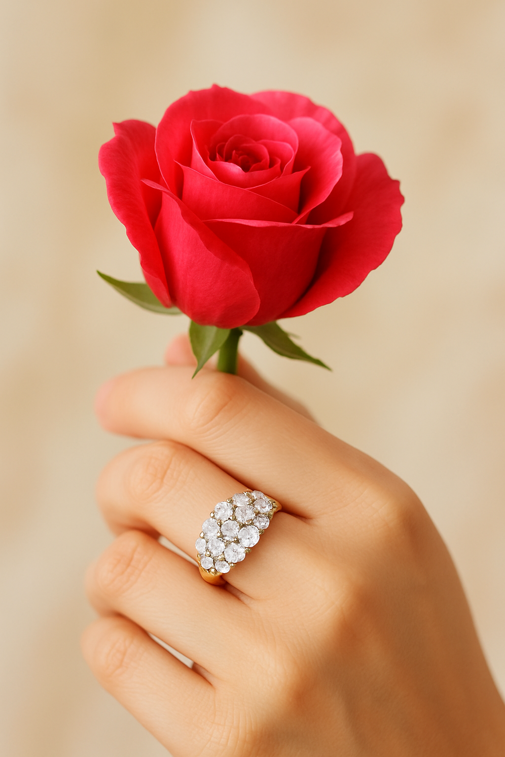 Brilliant Diamond Sterling Silver Ring