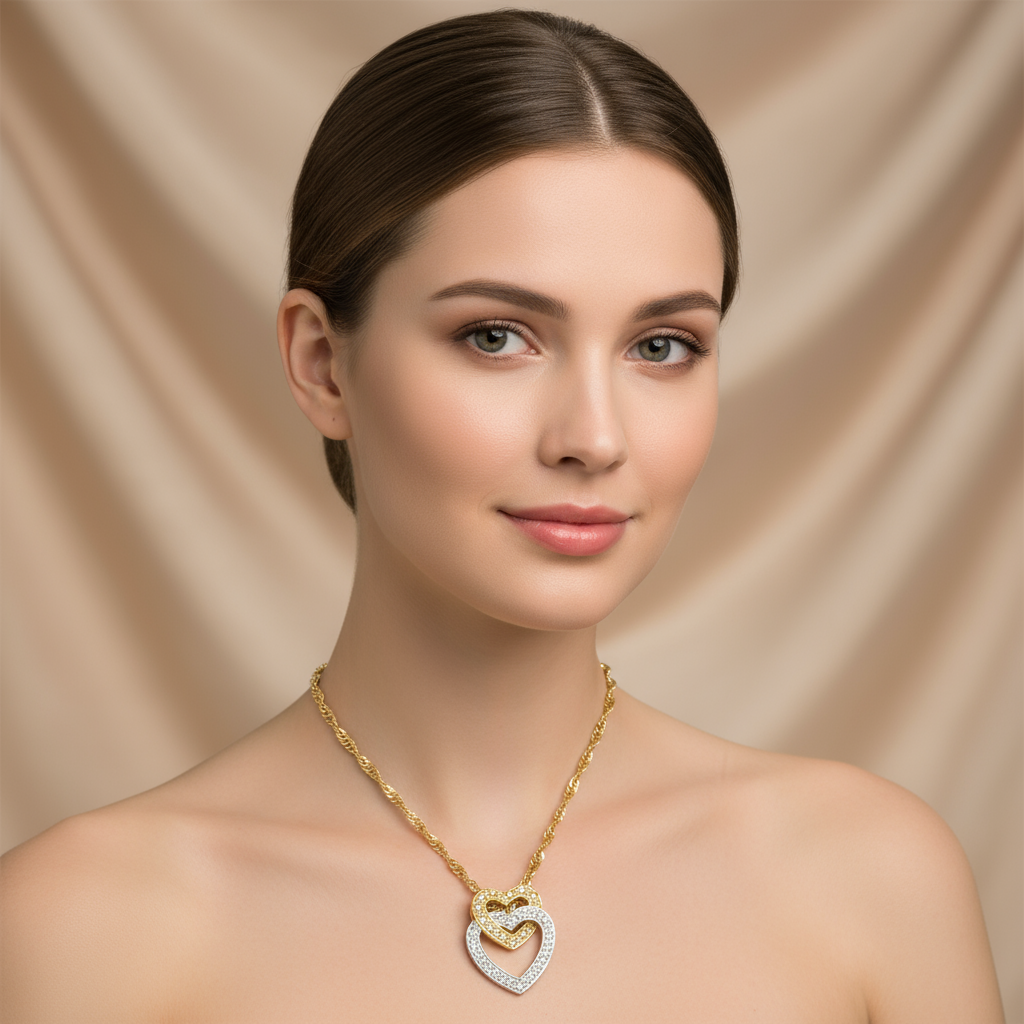 Stunning Diamond Two-Tone Gold Necklace