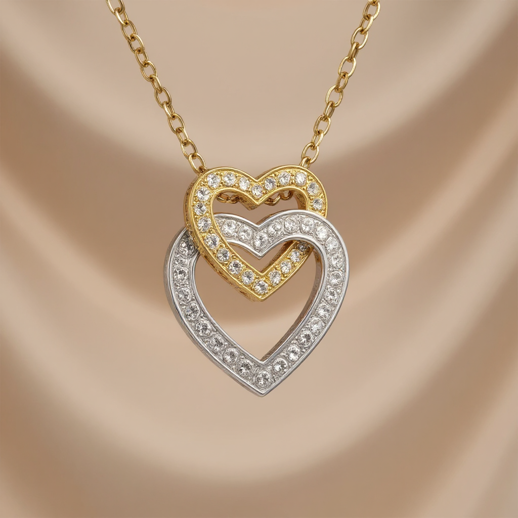 Stunning Diamond Two-Tone Gold Necklace