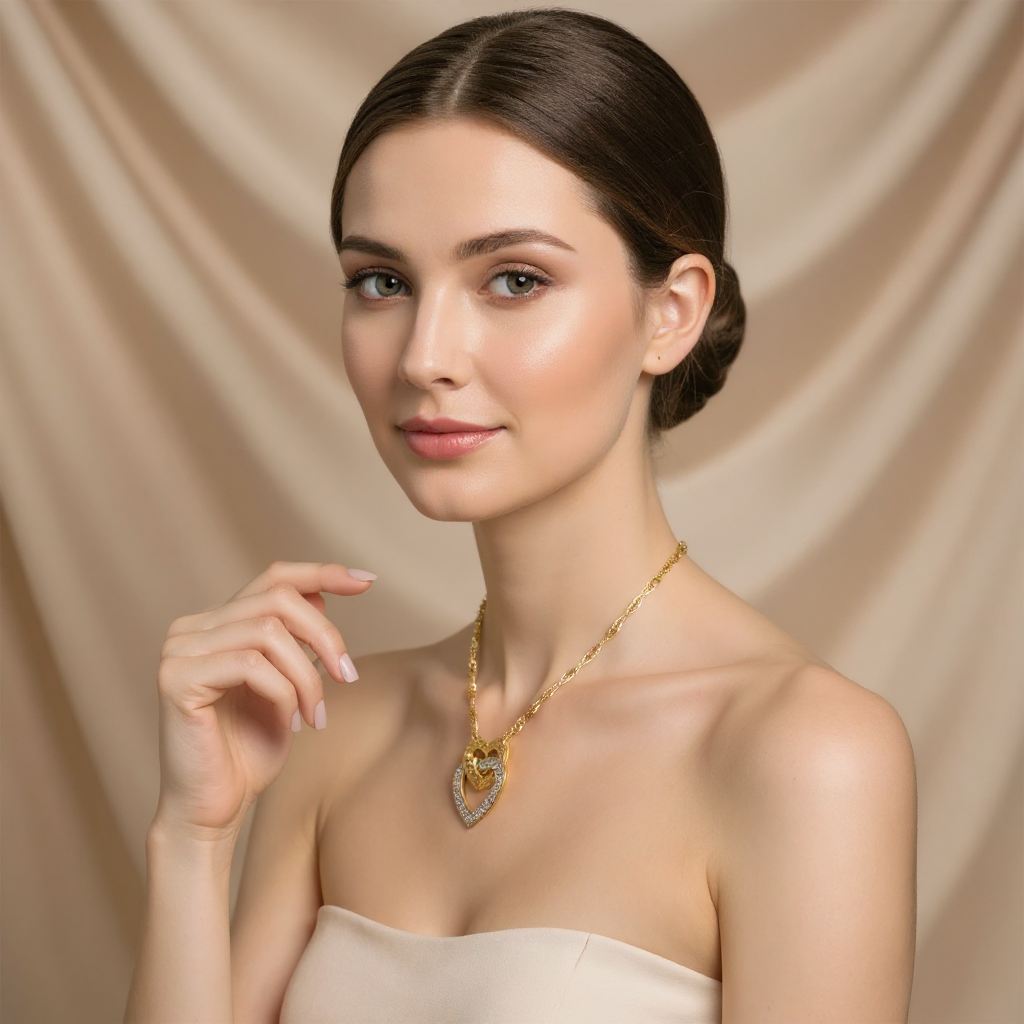 Stunning Diamond Two-Tone Gold Necklace