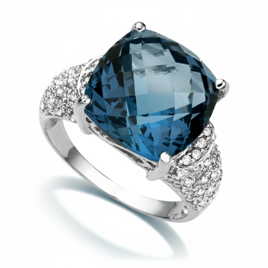 Blue Majesty London Topaz Ring