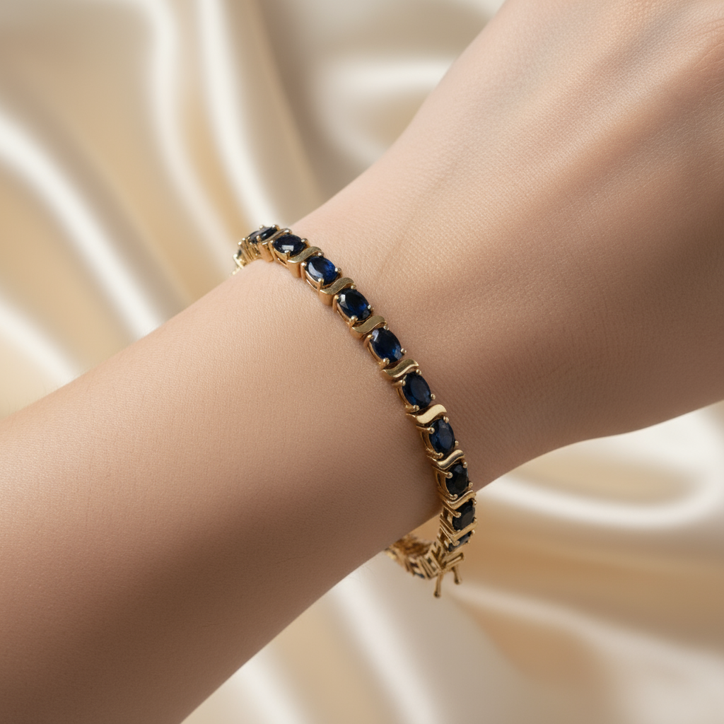 Elegant Blue Sapphire Bracelet