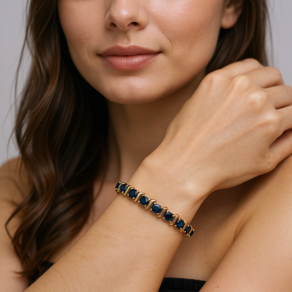 Elegant Blue Sapphire Bracelet