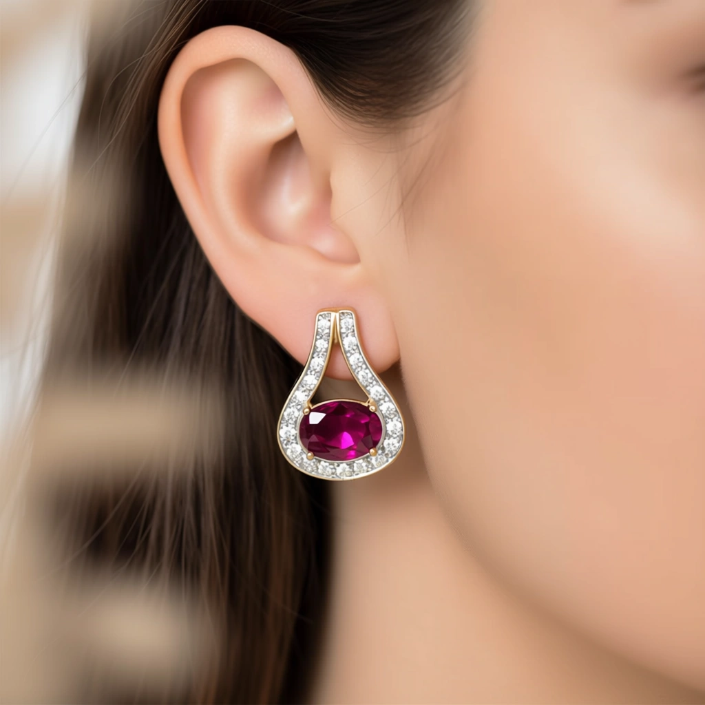 Crimson Teardrop Earrings