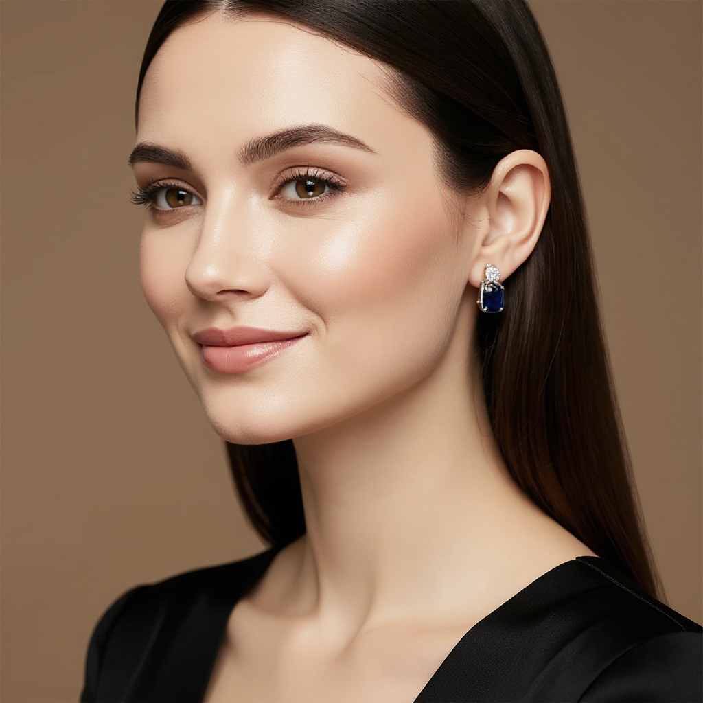 Midnight Grace Sapphire Earrings