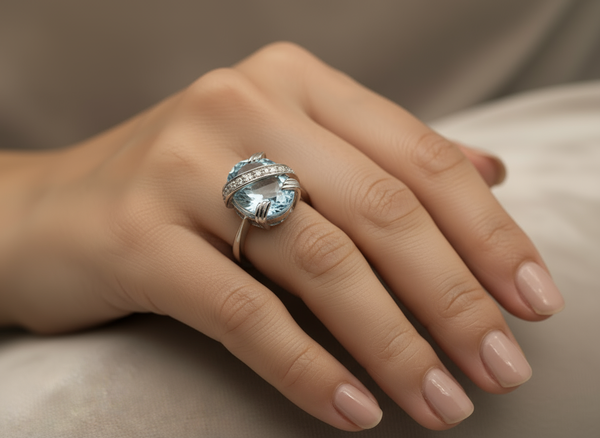 Azure Allure Topaz Ring