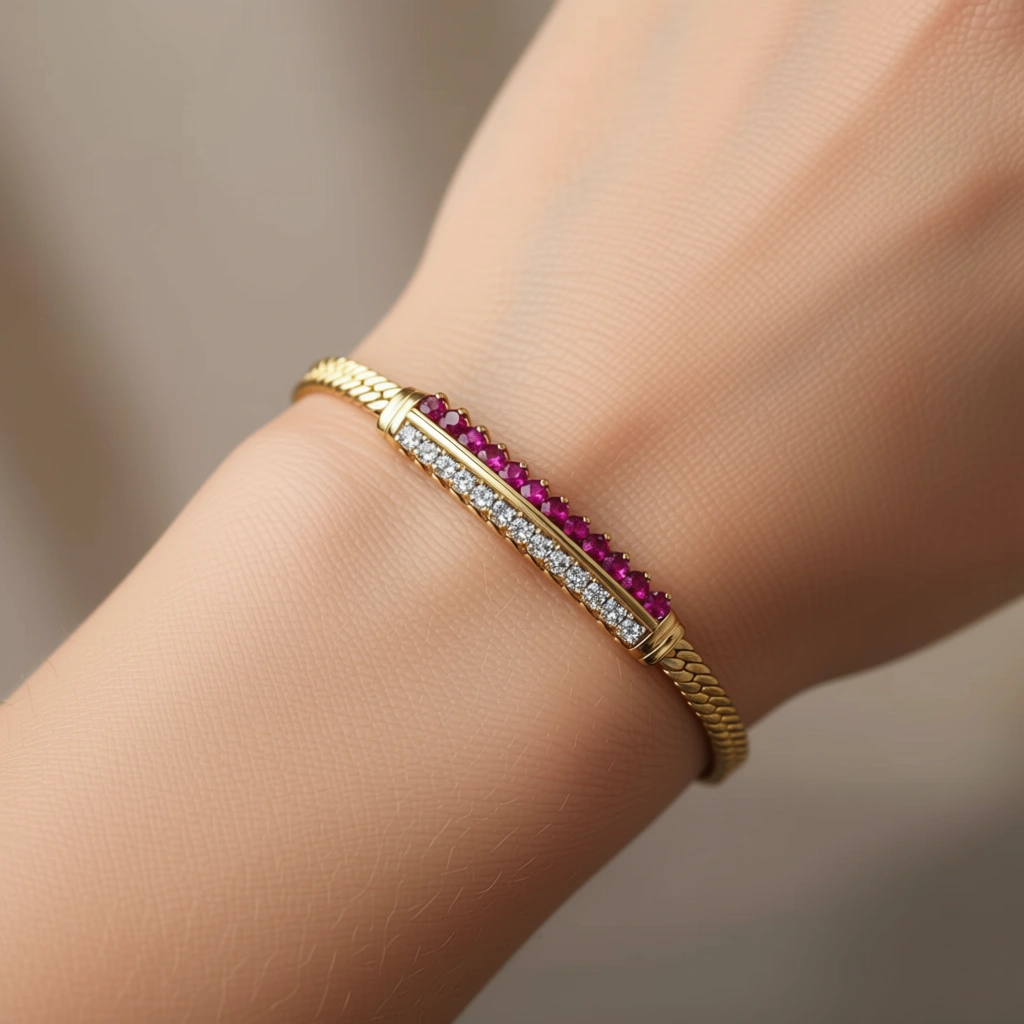 Radiant Ruby Diamond Bracelet