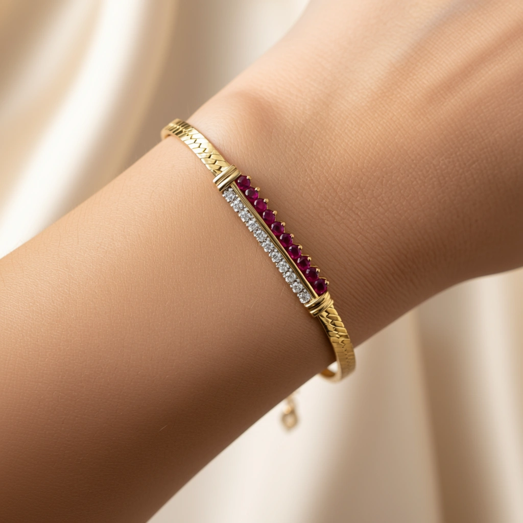 Radiant Ruby Diamond Bracelet