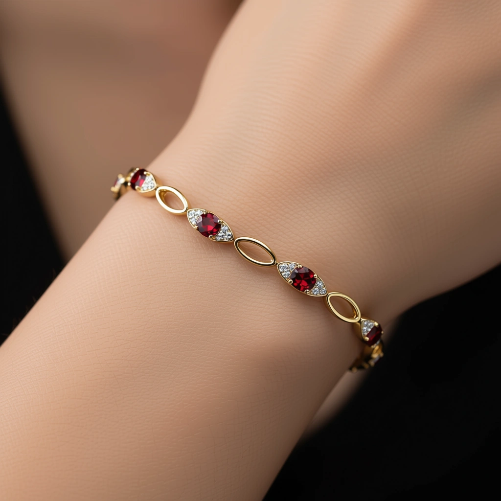 Golden Garnet Radiance Bracelet