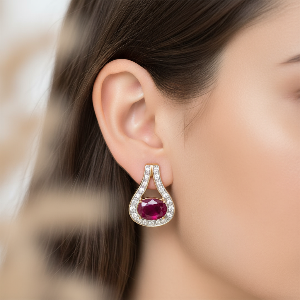 Crimson Teardrop Earrings