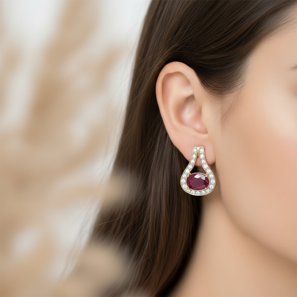 Crimson Teardrop Earrings