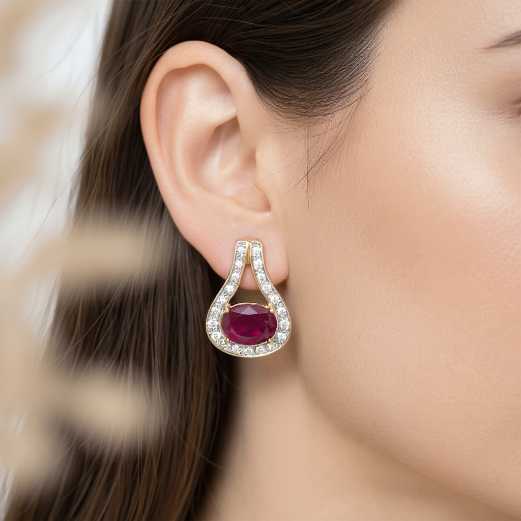 Crimson Teardrop Earrings