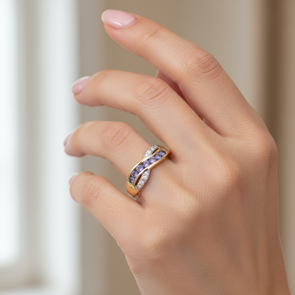 DiamondTanzanite Ring