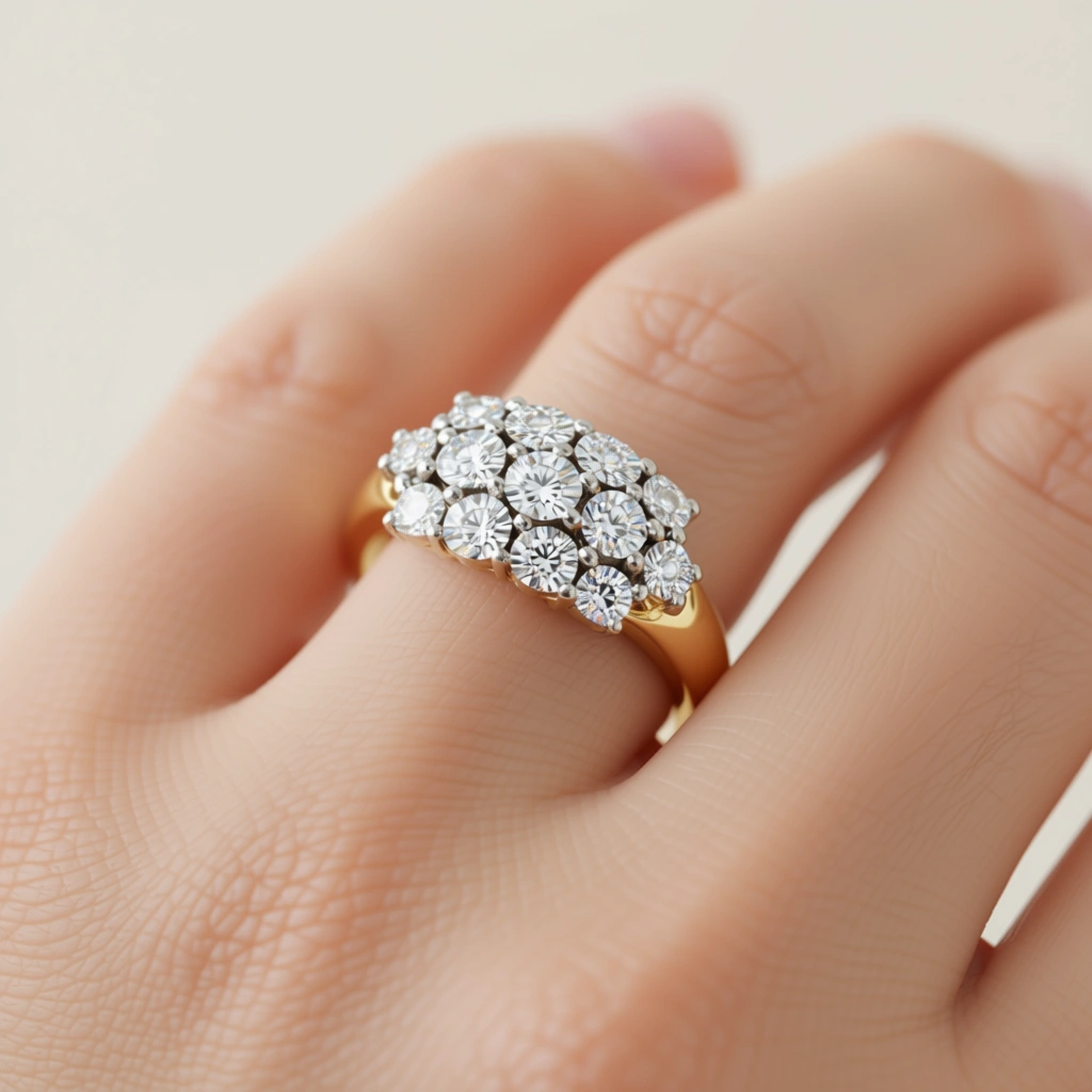 Brilliant Diamond Sterling Silver Ring