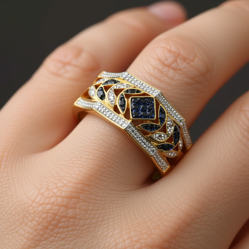 Elegant Diamond Band Ring in Yellow Gold
