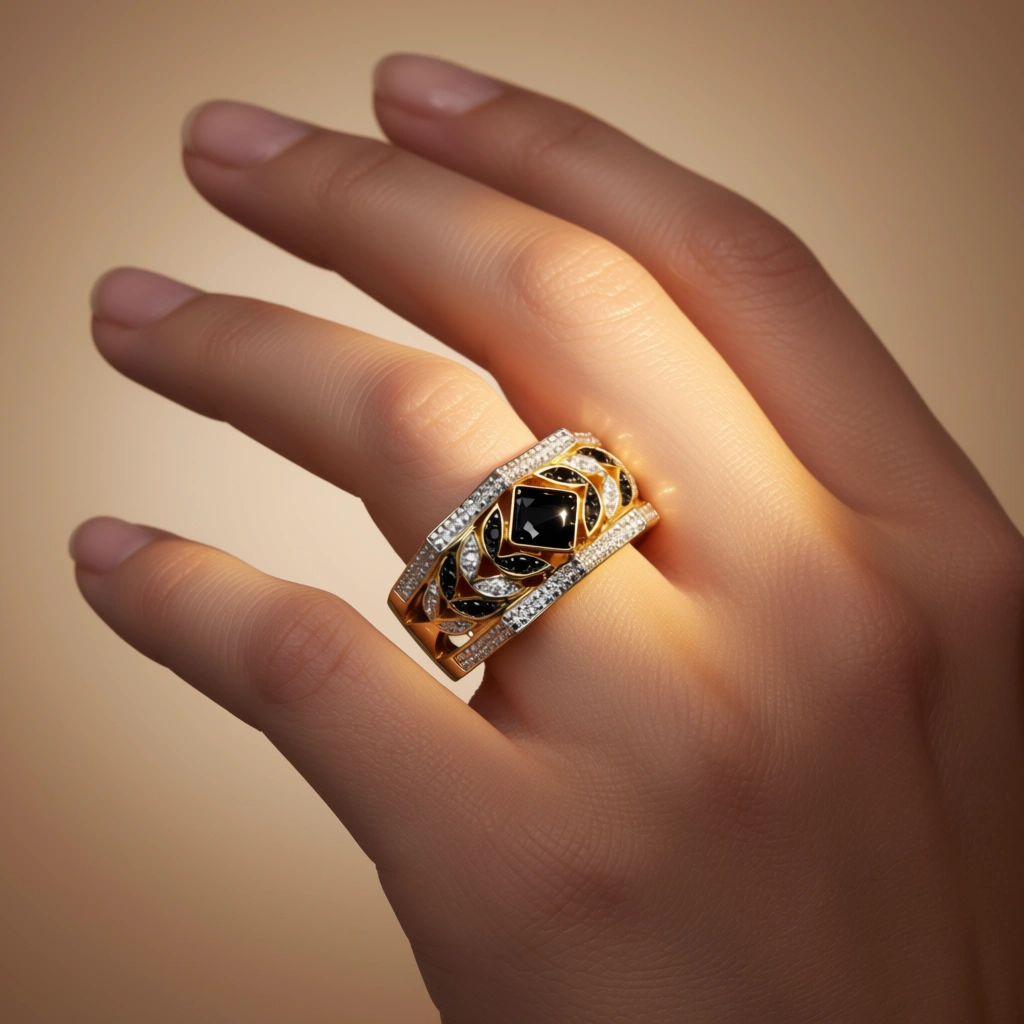 Elegant Diamond Band Ring in Yellow Gold