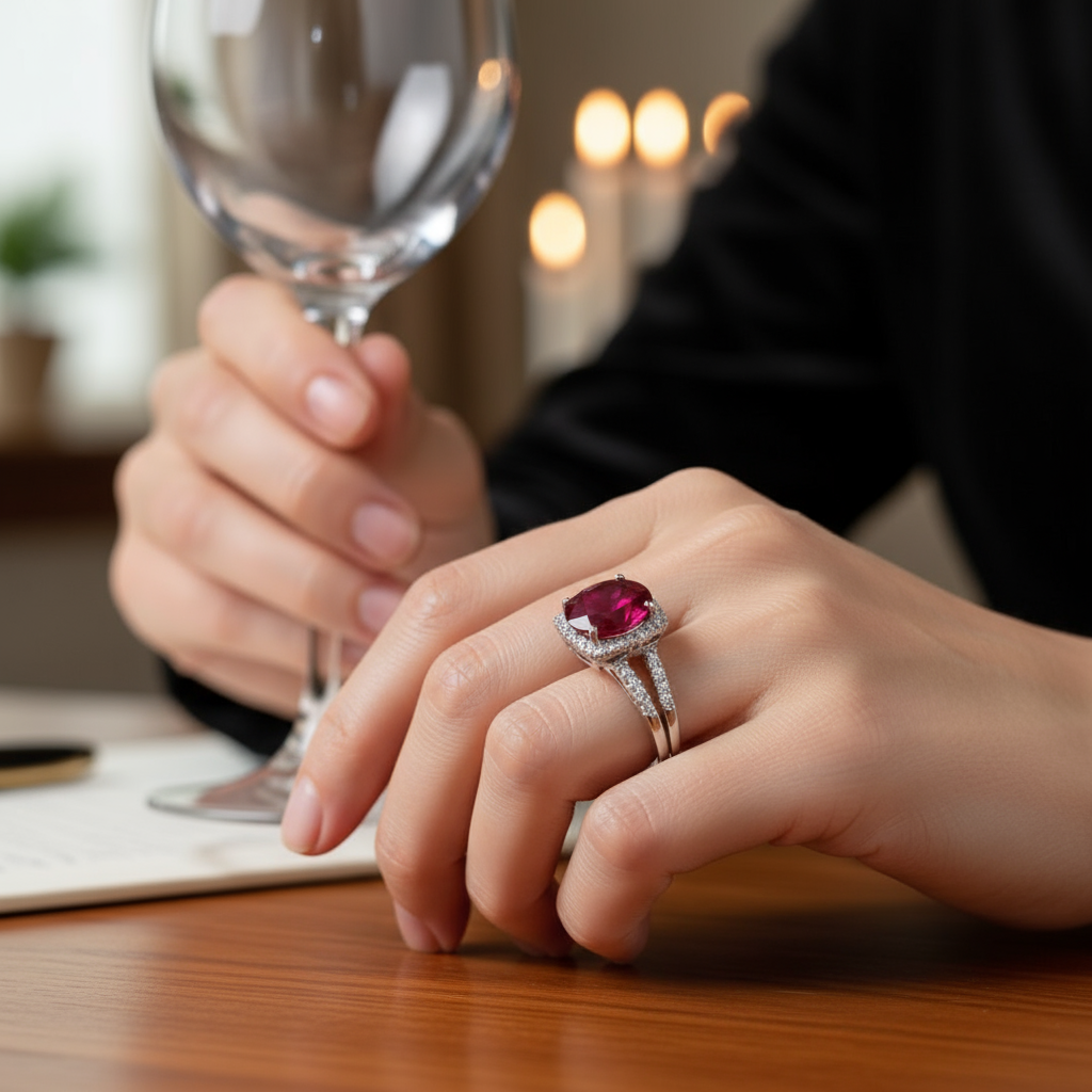 Crimson Aura Ruby Ring